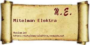 Mitelman Elektra névjegykártya